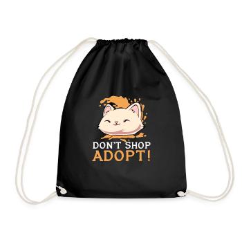 Rescue, adopt, care for animals - Drawstring Bag - black - Front