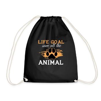 Rescue, adopt, care for animals - Drawstring Bag - black - Front