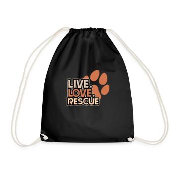 Rescue, adopt, care for animals - Drawstring Bag - black - Front
