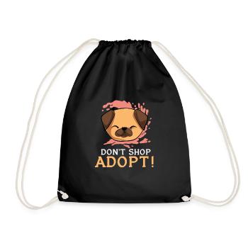 Rescue, adopt, care for animals - Drawstring Bag - black - Front