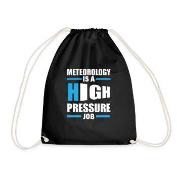 Meteorologe Meteorologie Sturmjäger Geschenk - Turnbeutel - Schwarz - Vorne