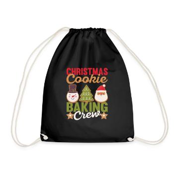 Weihnachtsplätzchen Backen Crew Lustig Passend - Turnbeutel - Schwarz - Vorne