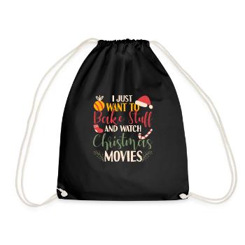 Je veux juste cuisiner et regarder des films de Noël - Sac de sport léger - noir - Devant