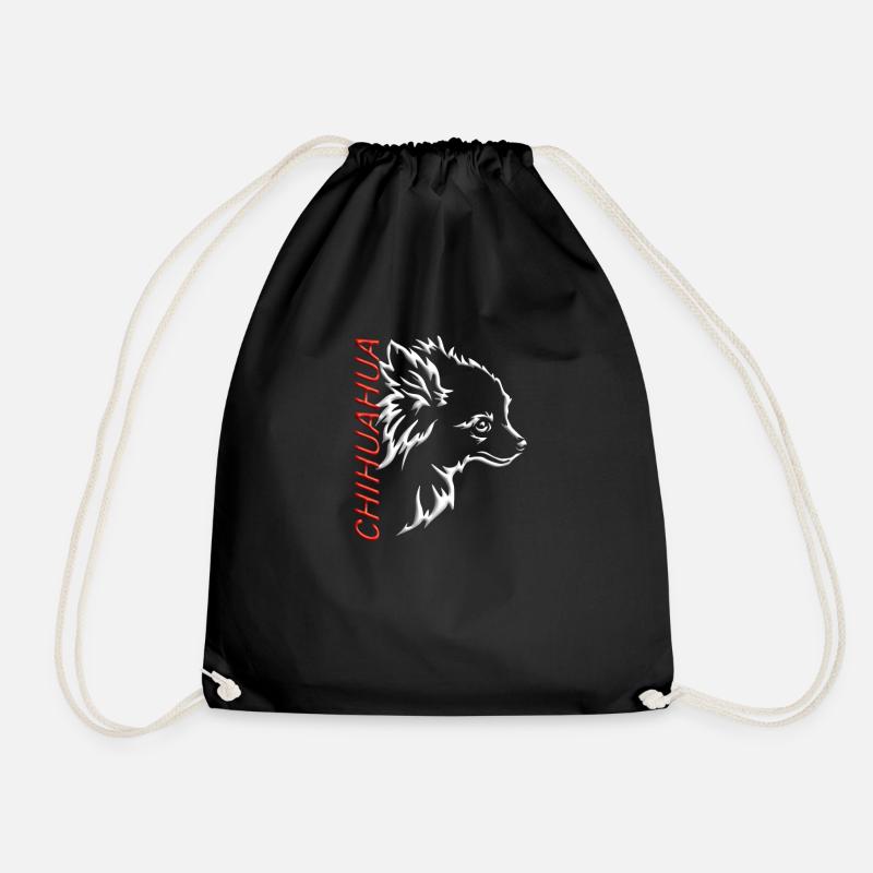 Hund Chihuahua Hundebesitzer Gechenkidee - Turnbeutel - Schwarz