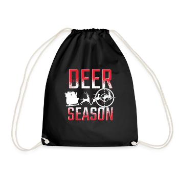 Deer Season Christmas Christmas Hunter Hunt - Drawstring Bag - black - Front