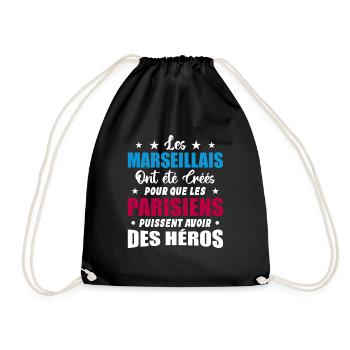 Marseillais Vs Parisiens Humour et drôles - Sac de sport léger - noir - Devant