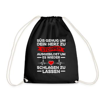 Erste Hilfe Für Ersthelfer Rettungssanitäter Sanit - Turnbeutel - Schwarz - Vorne