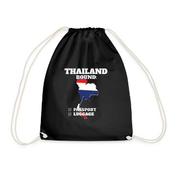 Thailand Bound Country Travel Thai Flag Vacation - Drawstring Bag - black - Front