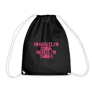 Je suis Gracelyn en train de faire des choses Gracelyn - Sac de sport léger - noir - Devant