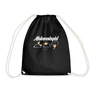 Meteorologe Meteorologie Sturmjäger Geschenk - Turnbeutel - Schwarz - Vorne