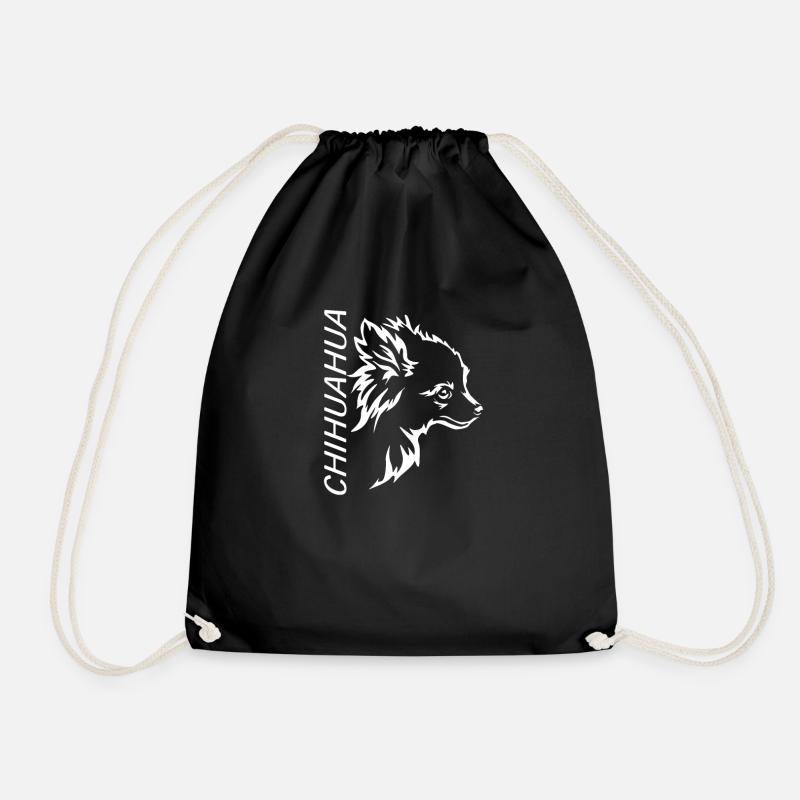 Hund Chihuahua Hundebesitzer Gechenkidee - Turnbeutel - Schwarz
