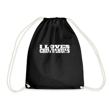 Chien Chihuahua Propriétaire de chien Gechenkidee - Sac de sport léger - noir - Devant