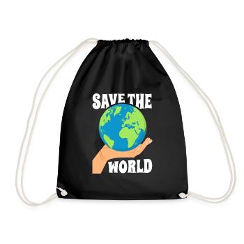 Save the World Umweltschutz - Turnbeutel - Schwarz - Vorne