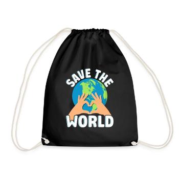 Save the World - Turnbeutel - Schwarz - Vorne