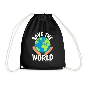 Save the World - Turnbeutel - Schwarz - Vorne