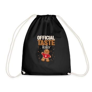 Testeur de goût officiel pain d’épices Noël - Sac de sport léger - noir - Devant