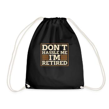Pensioner Pension Humor - Drawstring Bag - black - Front
