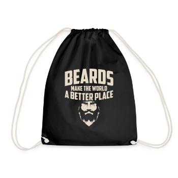 Pogonophile Beards Make The World A Better Place - Turnbeutel - Schwarz - Vorne