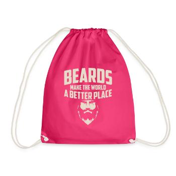 Pogonophile Beards Make The World A Better Place - Turnbeutel - Fuchsia - Vorne