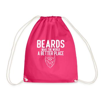 Funny Beard Meme Beards Make The World A Better - Turnbeutel - Fuchsia - Vorne