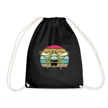 Bee for beekeepers and beekeepers - Drawstring Bag - black - Front