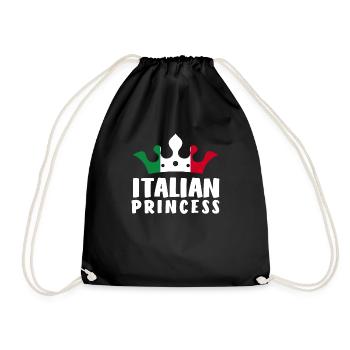 Princesse italienne Drôle Italie Cadeau - Sac de sport léger - noir - Devant