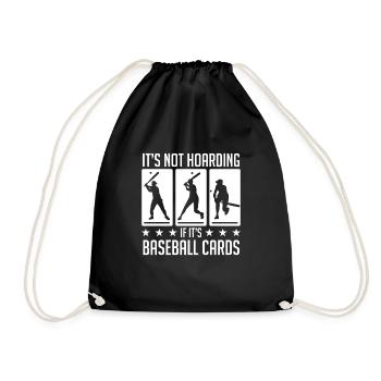 It's Not Hoarding If Its Baseball Cards Men Collec - Drawstring Bag - black - Front