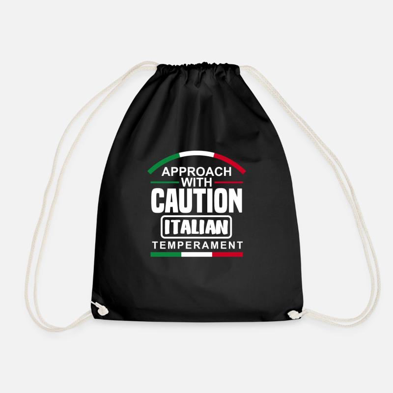 Lustiges Italien Geschenk - Turnbeutel - Schwarz