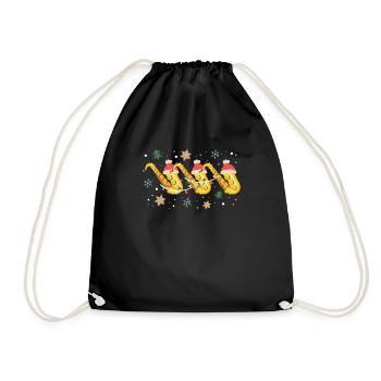 Père Noël Saxophoniste Lumière de Noël - Sac de sport léger - noir - Devant