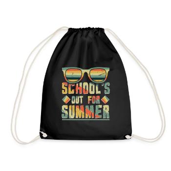 Bye School Out Happy Last Class Retro Vintage - Drawstring Bag - black - Front