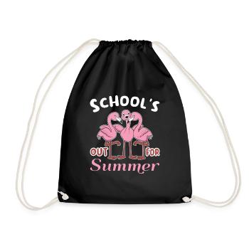Flamingo Bye Schools Out Happy Last Class Summer - Drawstring Bag - black - Front
