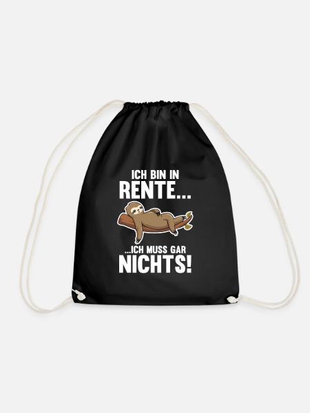 Ruhestand Pension Rente Faultier Rentner - Turnbeutel - Schwarz