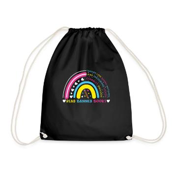 Rainbow I Read Banned Book Lover Reader Read - Turnbeutel - Schwarz - Vorne