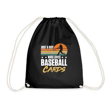 Vintage Un garçon qui aime les cartes de baseball que les hommes collectionnent - Sac de sport léger - noir - Devant
