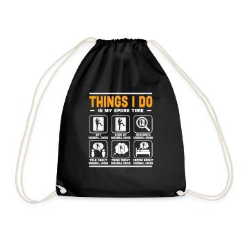 Baseball Card Collecting Trader Things I Do In My - Drawstring Bag - black - Front
