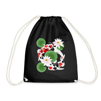 Koi dans l’étang aux nénuphars - Sac de sport léger - noir - Devant