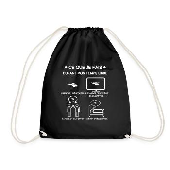 hélicopter temps libre cadeau pilote - Sac de sport léger - noir - Devant