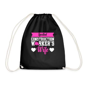 Spoiled Construction Worker's Wife - Drawstring Bag - black - Front