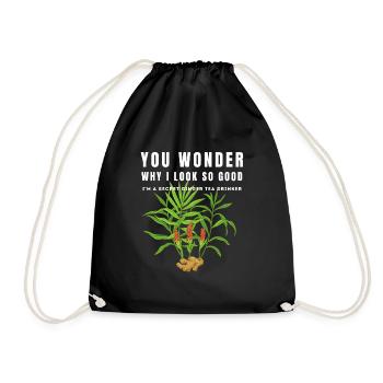I'M A SECRET GINGER TEA DRINKER Ingwertee Ingwer - Drawstring Bag - black - Front
