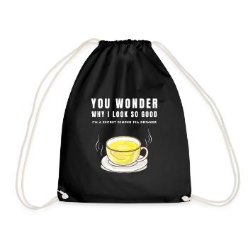 I'M A SECRET GINGER TEA DRINKER Ingwertee Ingwer - Drawstring Bag - black - Front