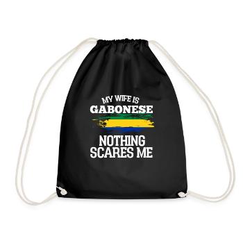 Gabon Ehefrau - Turnbeutel - Schwarz - Vorne