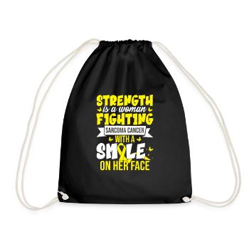 Strength Is A Woman Fighting Sarcoma Cancer - Drawstring Bag - black - Front