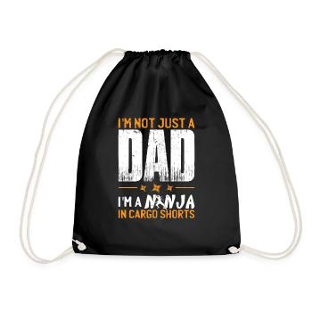 Funny Ninja Dad Fathers Day Pops - Drawstring Bag - black - Front