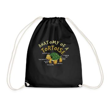 Definition Animal Pet Anatomy Of Tortoise Turtle - Drawstring Bag - black - Front