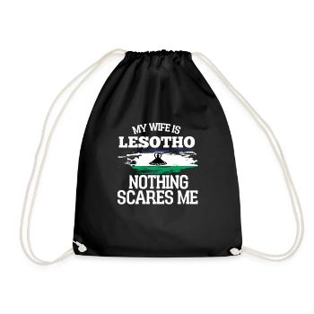 Lesotho Ehefrau - Turnbeutel - Schwarz - Vorne