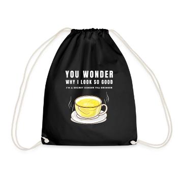 I'M A SECRET GINGER TEA DRINKER Ingwertee Ingwer - Drawstring Bag - black - Front