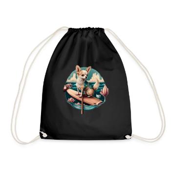 French Bulldog | SUP Stand Up Paddling Surf Girl - Drawstring Bag - black - Front