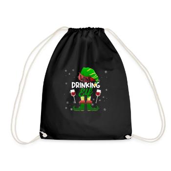 The Wine-Drinking Elf Family Fitting - Drawstring Bag - black - Front