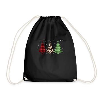 Joyeux Noël Buffalo Trees Leopard Plaid Print - Sac de sport léger - noir - Devant