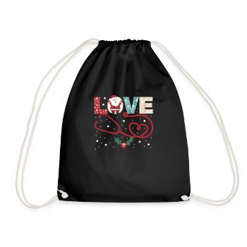 J’adore CNA Life Bonhomme de neige Père Noël drôle - Sac de sport léger - noir - Devant